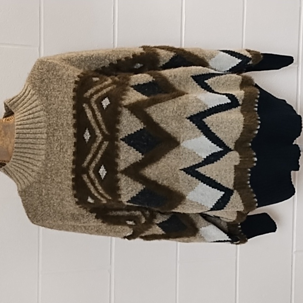 Ana XXL‎ Soft Stretchy Mock Neck Winter Sweater Olive Tan Cream Black Comfy